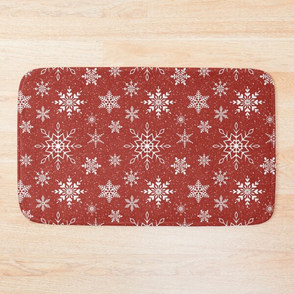 Item preview, White Snowflakes Pattern snowy red background designed and sold by AriLady.