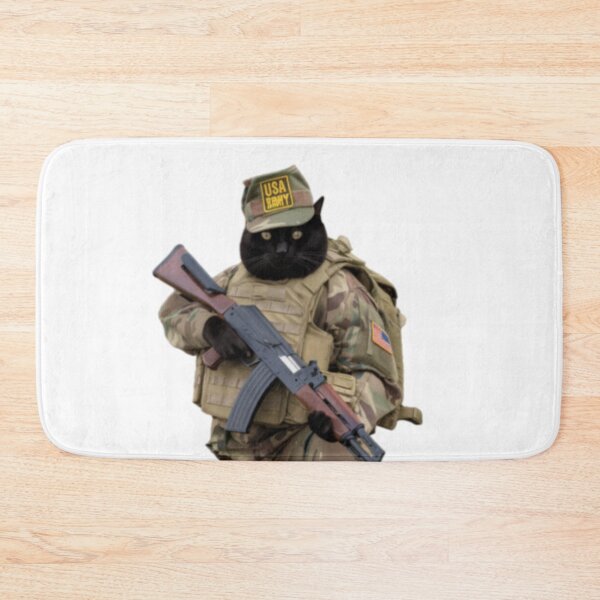 Item preview, CAT SOLDIER ". ARMED KITTEN.BLACK CAT WITH AK 47  designed and sold by Obinne.
