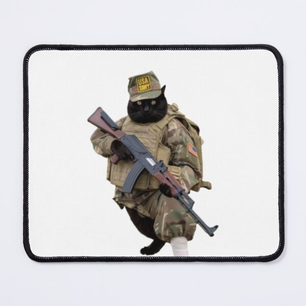 Item preview, CAT SOLDIER ". ARMED KITTEN.BLACK CAT WITH AK 47 designed and sold by Obinne.