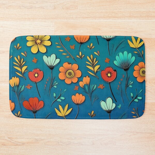 Item preview, cartoonish colorful flowers in boho style designed and sold by Pr7em.