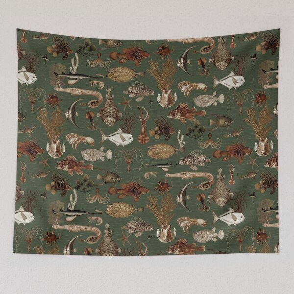Item preview, Oceania Sepia Green Nightgarden designed and sold by UtArt.