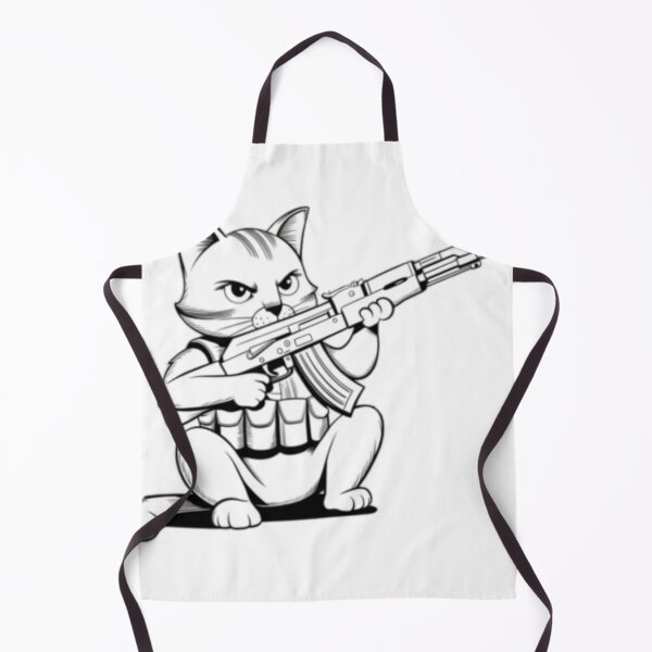 Artikelvorschau, SCHWARZ-WEISSE KATZE MIT AK 47 entworfen und verkauft von Obinne.