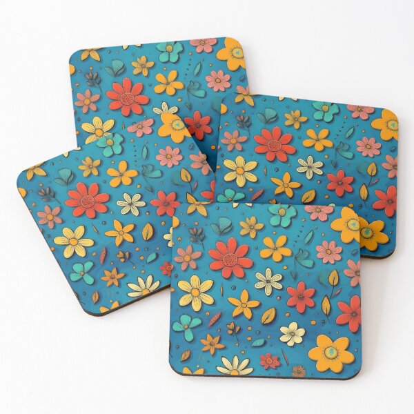 Item preview, cartoonish colorful flowers in boho style designed and sold by Pr7em.