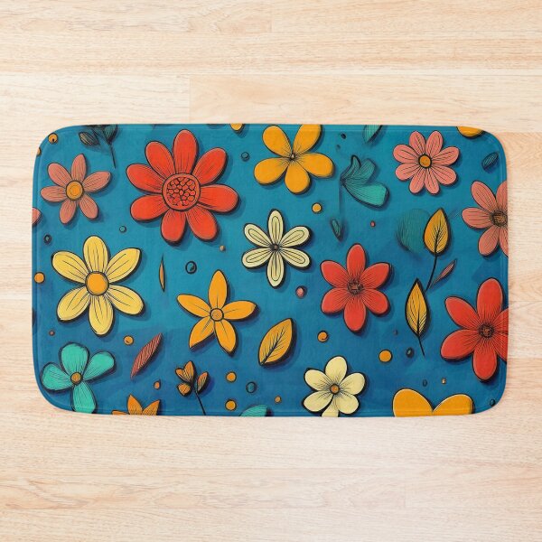 Item preview, cartoonish colorful flowers in boho style designed and sold by Pr7em.