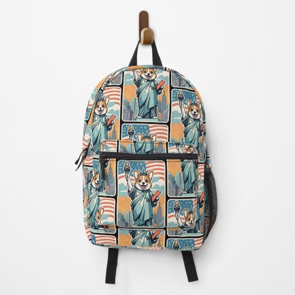 Item preview, Corgi Statue of Liberty Illustration - Patriotic Dog Art designed and sold by Pastel-Pulse.