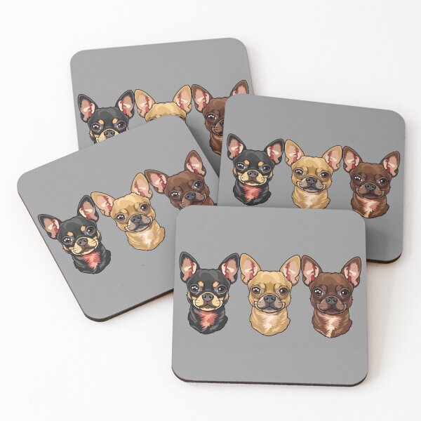 Item preview, 3 Chihuahua Illustration - Black, Fawn, Chocolate Chihuahua Dog Faces designed and sold by meganohm.