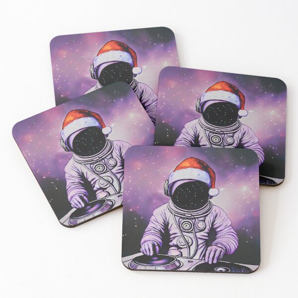 Item preview, DJ wear Santa hat in open space designed and sold by AhArtMe.