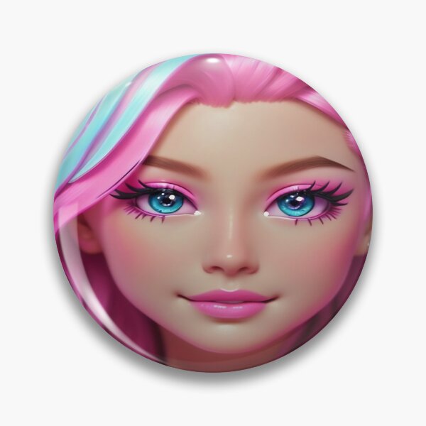 Item preview, Whimsical Pink and Blue Character Portrait designed and sold by gleefulme.