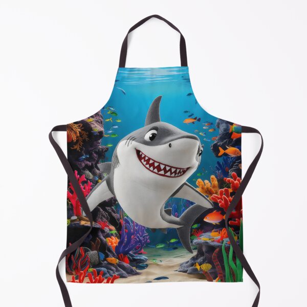 Item preview, Joyful shark in a colorful coral reef. designed and sold by MyHappyArtShop.