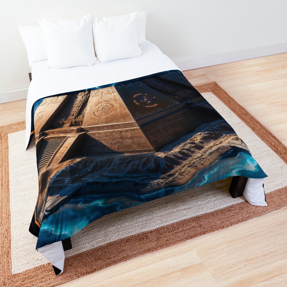 Secrets Of A Lost Civilization Reveals The Grand Pyramid Of The Ancients AI Concept Art by Xzendor7 | Astounding Architecture 3 Secrets Of A Lost Civilization Reveals The Grand Pyramid Of The Ancients Awe-Inspiring AI Concept Art by Xzendor7 Decorative Art Print Comforter
