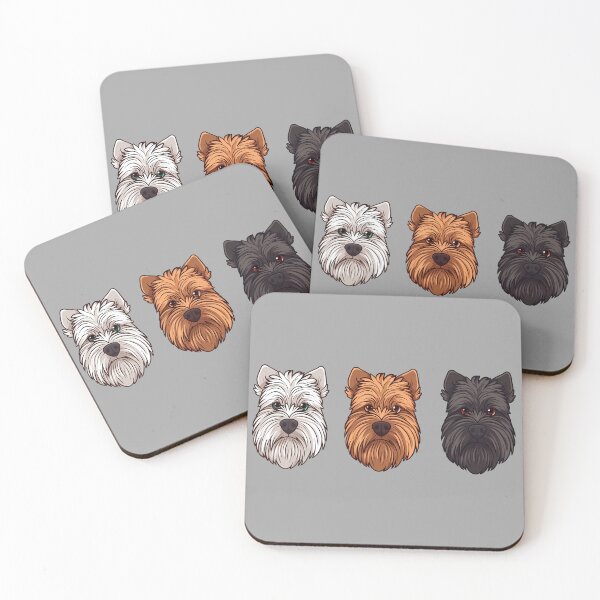 Item preview, Terrier Dog Faces - White, Chocolate, Black Terrier Illustration designed and sold by meganohm.