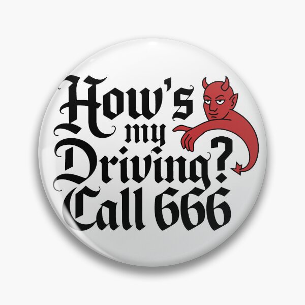 Item preview, How's My Driving, gothic asthetic Call 666, Funny Cartoonish Devil designed and sold by MonkiFlipp.