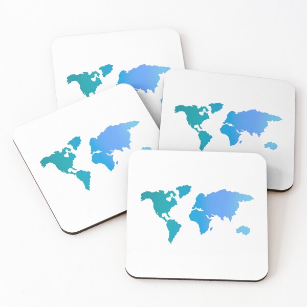 Item preview, Blue tones world map designed and sold by dudaoliveira.art.