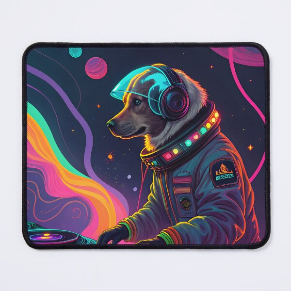 Item preview, DJ dog  psychedelic designed and sold by AhArtMe.