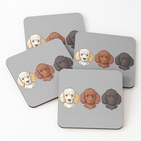 Item preview, Poodle Puppy Dog Faces Cream, Apricot, Black Poodle Illustration designed and sold by meganohm.