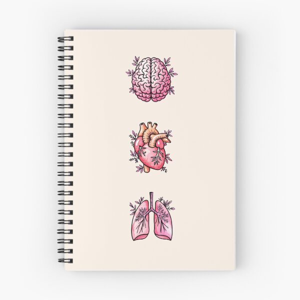 Item preview, Set of human organ, lungs, heart and brain ink watercolor style designed and sold by Collagedream.