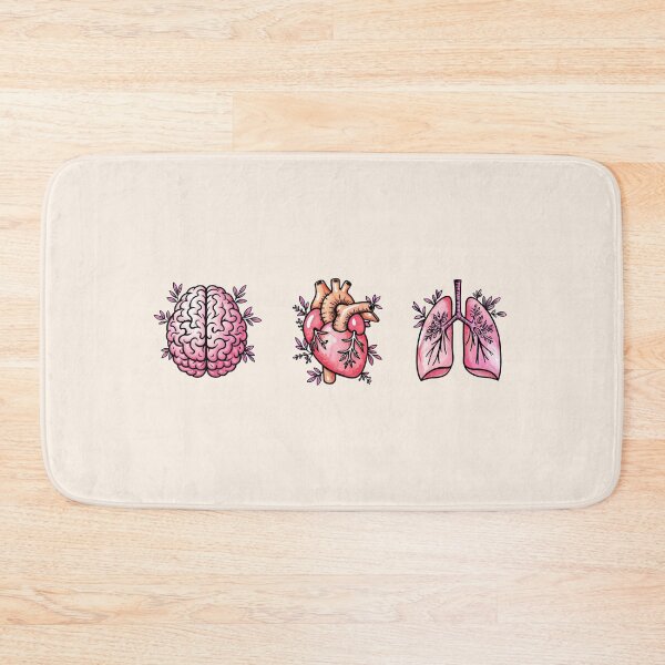 Item preview, Set of human organ, lungs, heart and brain ink watercolor style designed and sold by Collagedream.