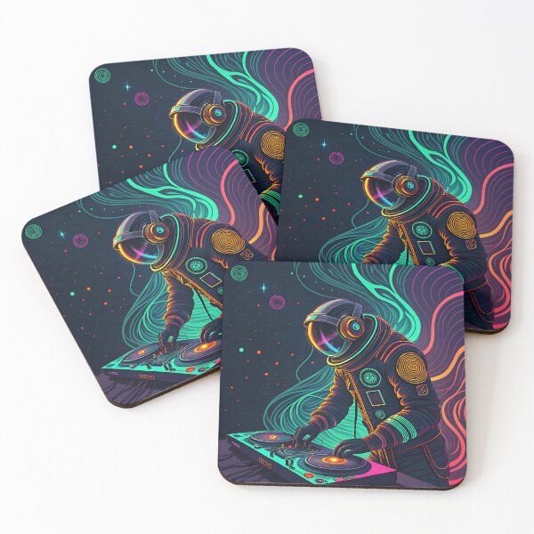 Item preview, DJ art in neon colors designed and sold by AhArtMe.