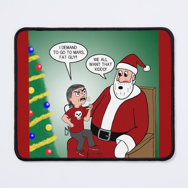 Item preview, Santa with Rowdy Kid designed and sold by Out to Lunch Cartoons and More.
