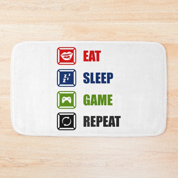 Item preview, Eat Sleep Game Repeat - Life of a Gamer designed and sold by CleanDecor.