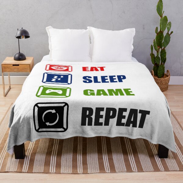 Item preview, Eat Sleep Game Repeat - Life of a Gamer designed and sold by CleanDecor.