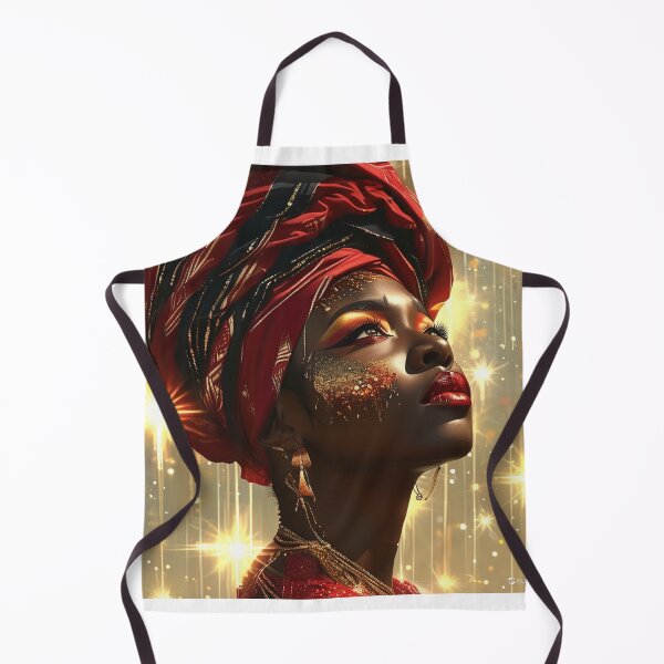 Item preview, Beautiful African Queen dressed in Burgundy, Black and Gold designed and sold by Infinitegoods1.
