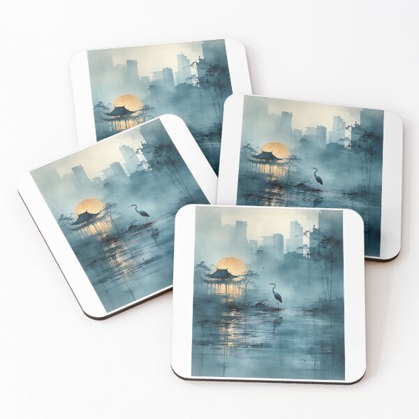 Item preview, Pagoda Moon Over Urban Tranquility designed and sold by PanoramaPrints.