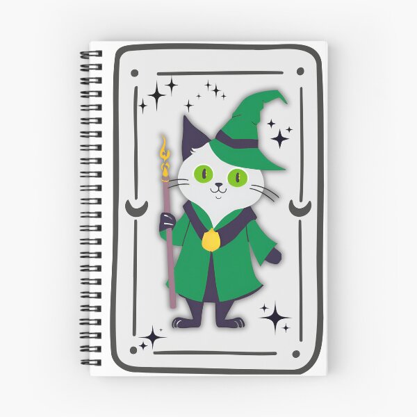 Item preview, The Feline Wizard: A Tarot Card of Magic and Mystery. Magical Wizard Cat in Green Robe. designed and sold by MarCreativArt.