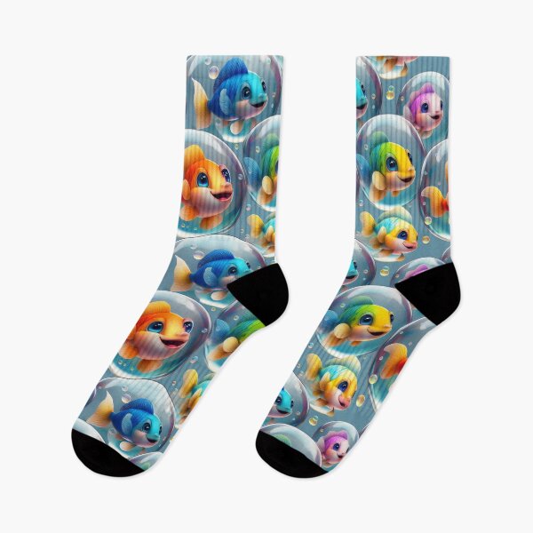 Item preview, Bubbly Bliss: A cheerful pattern featuring colorful fish swimming in vibrant bubbles, perfect for adding a touch of whimsy and joy to any design. designed and sold by Grang Art Artistic Designs.
