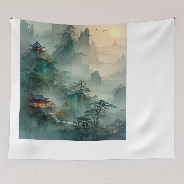 Item preview, Pagoda Dawn Over City Skies designed and sold by PanoramaPrints.