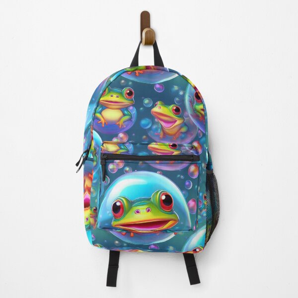 Item preview, Froggy Fun: A playful pattern featuring frogs of all shapes and sizes, bouncing around in colorful bubbles. designed and sold by Camel & Quirk.