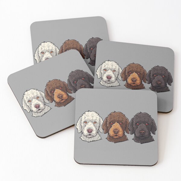 Item preview, Labradoodle Art White, Brown, Black Labradoodle Dog Heads designed and sold by meganohm.
