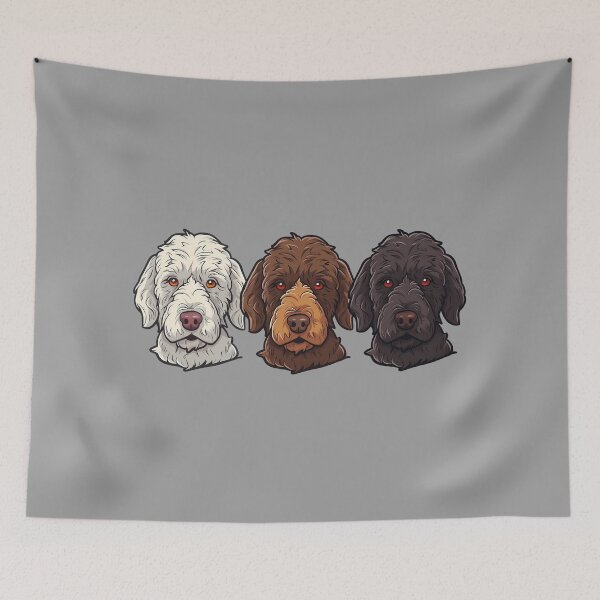 Item preview, Labradoodle Art White, Brown, Black Labradoodle Dog Heads designed and sold by meganohm.