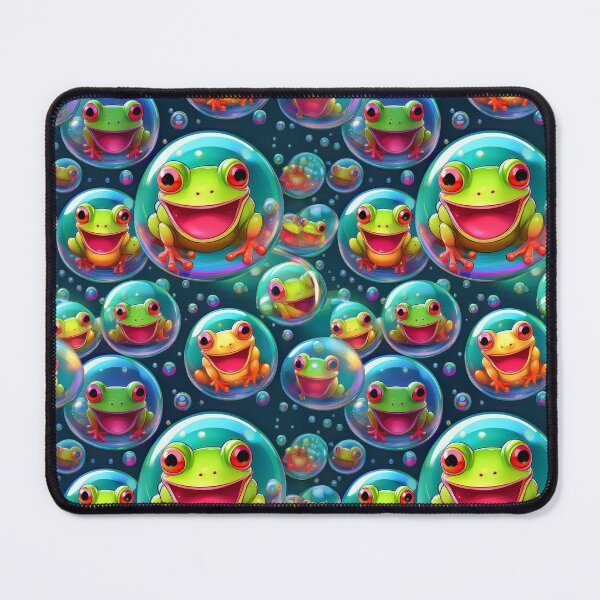 Item preview, Hoppy Holidays: A festive pattern with frogs celebrating holidays, like Christmas and Easter, inside bubbles. designed and sold by Camel & Quirk.