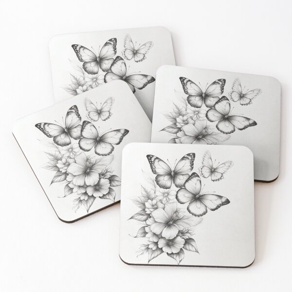 Item preview, Black and white monarch butterfly pencil drawing designed and sold by Pencil-Art.