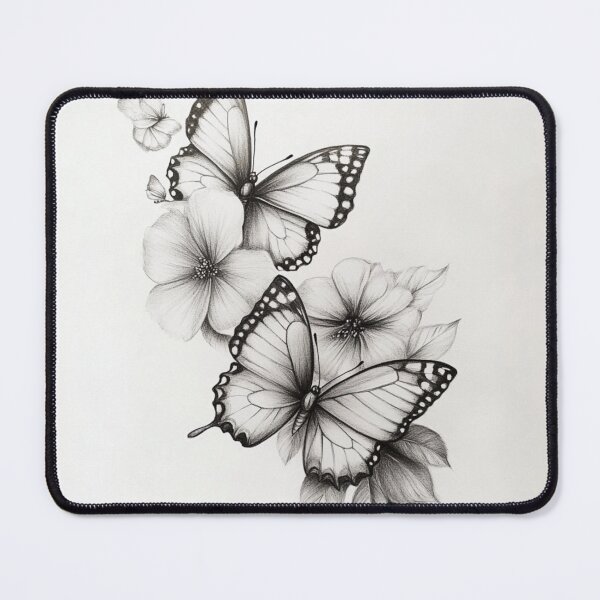 Item preview, Black and white monarch butterfly pencil drawing designed and sold by Pencil-Art.