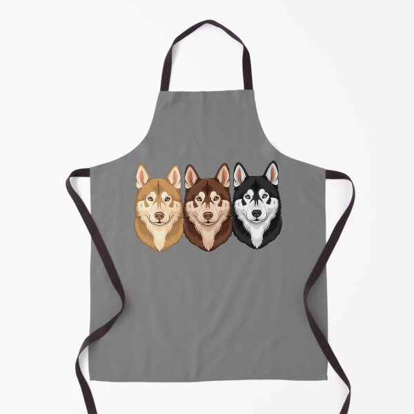 Item preview, Siberian Husky Illustration Light Tan, Brown, Black & White Husky Dog Heads designed and sold by meganohm.