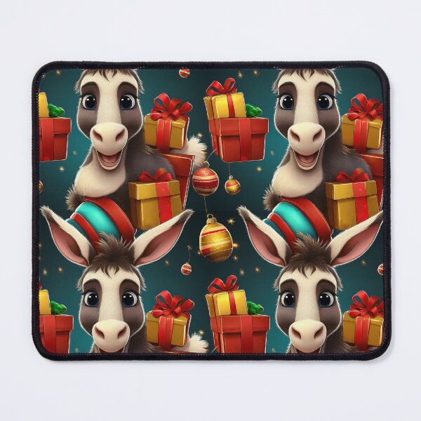 Item preview, Donkey's Christmas Surprise:: A playful pattern featuring donkeys carrying colorful gifts. designed and sold by Camel & Quirk.