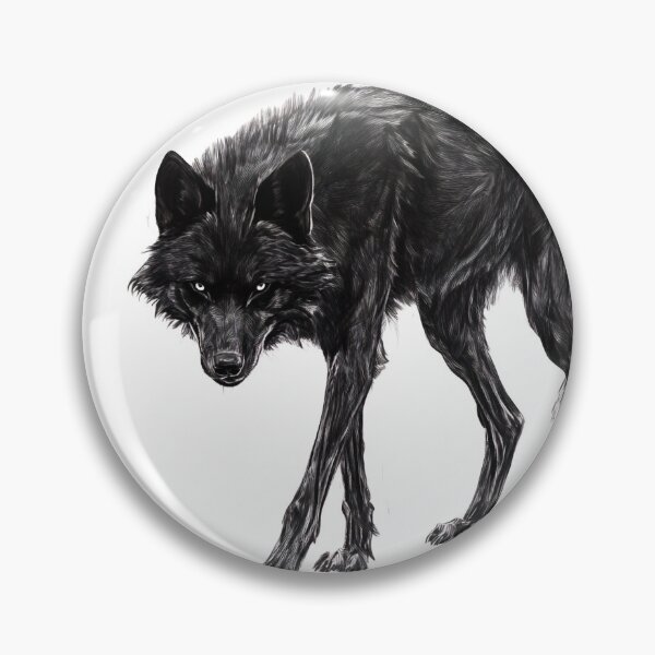 Item preview, Black and white Wolf pencil drawing  designed and sold by Pencil-Art.