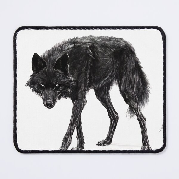 Item preview, Black and white Wolf pencil drawing designed and sold by Pencil-Art.