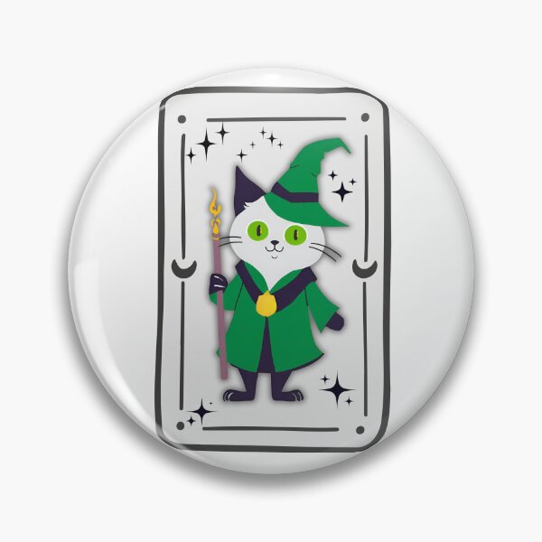 Item preview, The Feline Wizard: A Tarot Card of Magic and Mystery. Magical Wizard Cat in Green Robe. designed and sold by MarCreativArt.