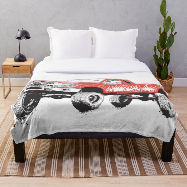 Item preview, Vintage Red Monster Truck with Flames Illustration designed and sold by vfxbear.