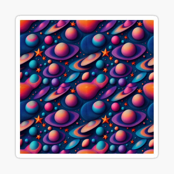 Cosmic Kaleidoscope: A mesmerizing pattern featuring swirling galaxies, nebulas, and stars, creating a cosmic kaleidoscope of color. Sticker