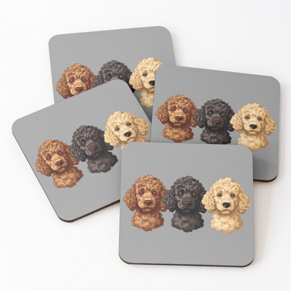 Item preview, Doodle Dog Portrait Apricot, Black, Cream Poodle Faces Illustration designed and sold by meganohm.