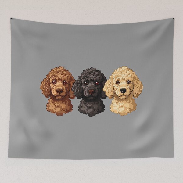 Item preview, Doodle Dog Portrait Apricot, Black, Cream Poodle Faces Illustration designed and sold by meganohm.