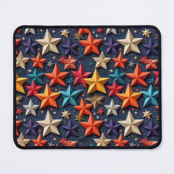 Item preview, Starry Sky: A simple yet beautiful pattern with multi coloured stars scattered across a dark blue background. designed and sold by Grang Art Artistic Designs.
