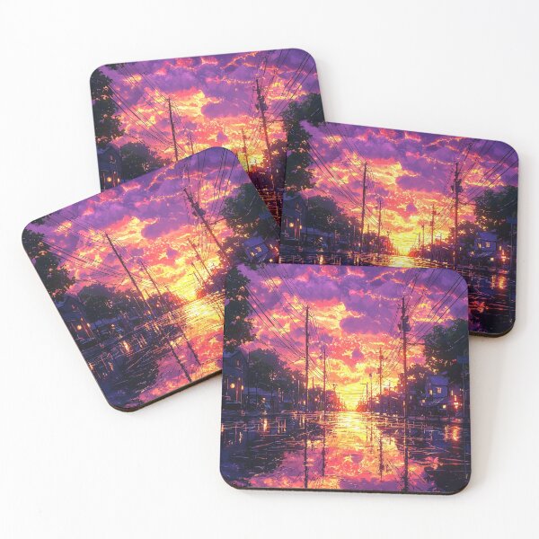 Item preview, Vibrant Dusk Landscape with Glowing City Lights designed and sold by Rebeca Servais.