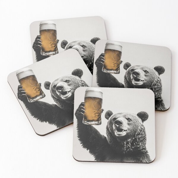 Item preview, Bear Drinking Beer, Funny Drinking Humor Art designed and sold by CheekyAnimalz.