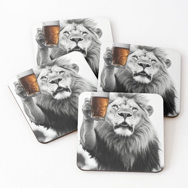 Item preview, Lion Drinking Beer, Funny Drinking Humor Art designed and sold by CheekyAnimalz.