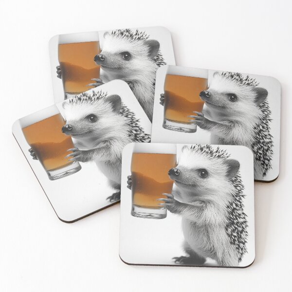 Item preview, Hedgehog Drinking Beer, Funny Drinking Humor Art designed and sold by CheekyAnimalz.